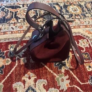 Kendall & Kylie Suede Crossbody Hobo Bag Maroon
